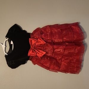 Youngland Black and Red Ruffle Holiday 5T Dress